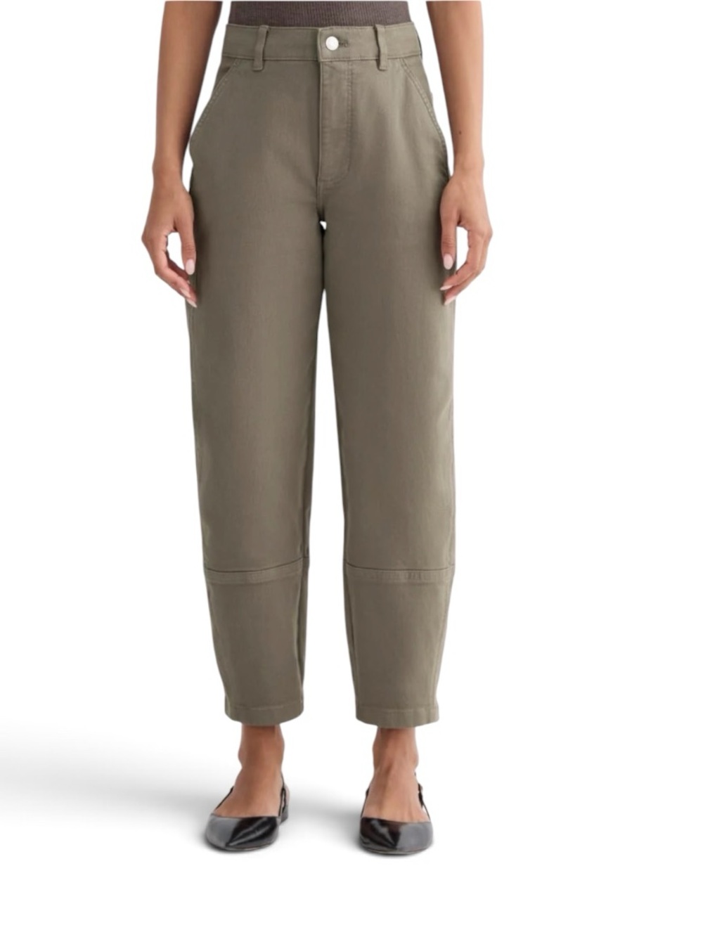 Everlane The Utility Barrel Shape Pants in Taupe Organic Cotton in Womens Size 2